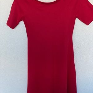 ZARA TRAFALUC RED FIT AND FLARE DRESS SIZE S NWT